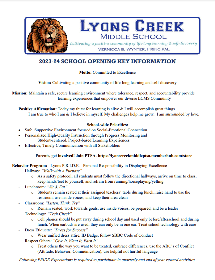 Lyons Creek Middle / Homepage